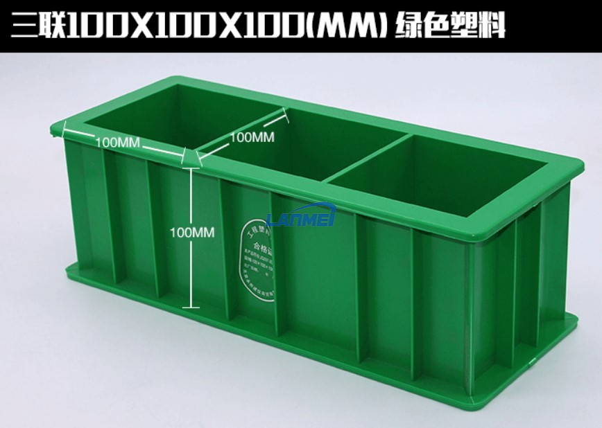 Concretum Cementa Mortarium FORMA Abs Plastic Tres cohors Cube Finge