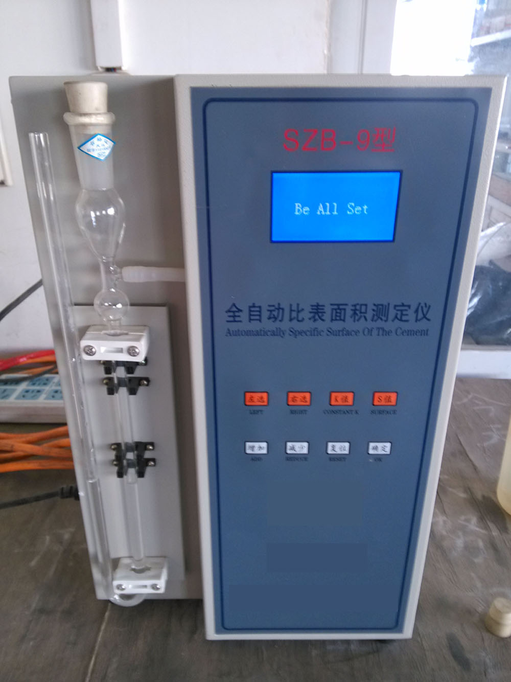 Cementa specifica superficies regio tester ad laboratorium